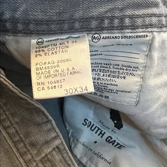 AG Adriano Goldschmied The Protege Straight Leg Light Gray Straight Jeans 30x34 - Picture 9 of 11